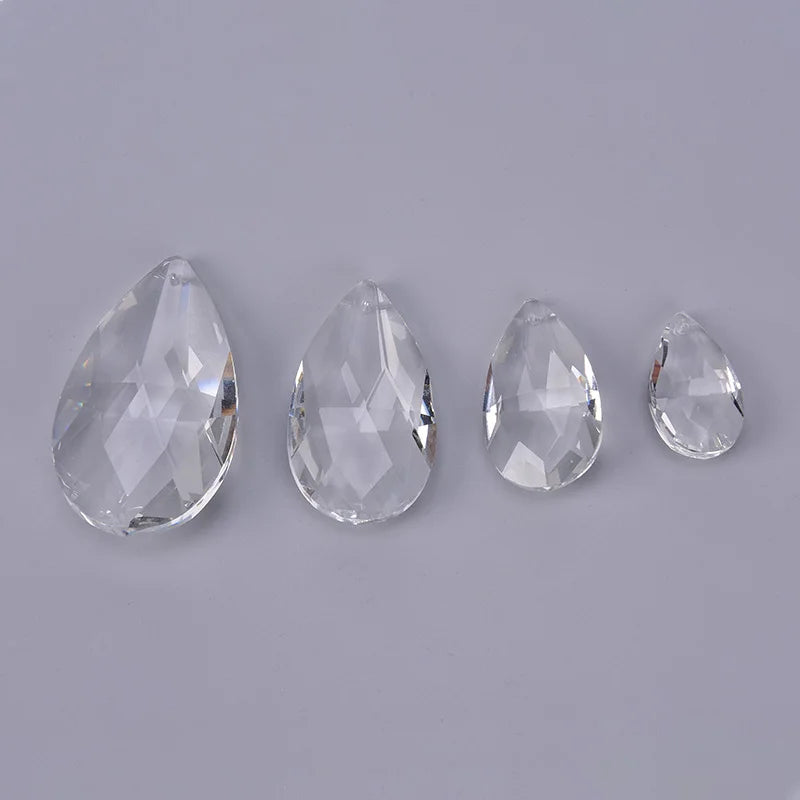 pendants cristal goutte facettes transparents modernes 38mm 50mm 63mm 76mm