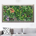 décoration murale plante artificielle feuilles fleurs moderne verte jaune rouge blancintérieur