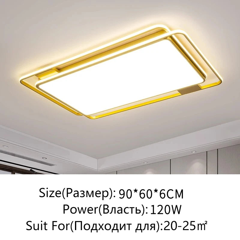 plafonnier led moderne noir blanc doré minimaliste fer salon chambre