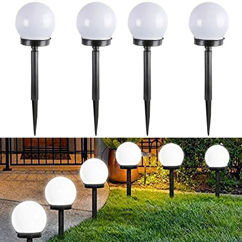lumière solaire led moderne sphérique waterproof extérieure jardin blanc noir