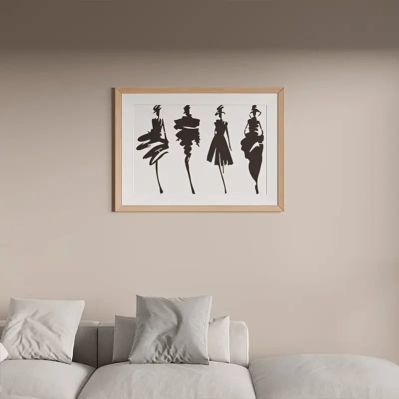 pochoirs stencil noir silhouettes personnes vêtements minimaliste clips peinture murale bricolage