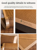 tapis sol polyester coton bambou géométrique beige clair traditionnel pliable lit dormir étudiant opaque