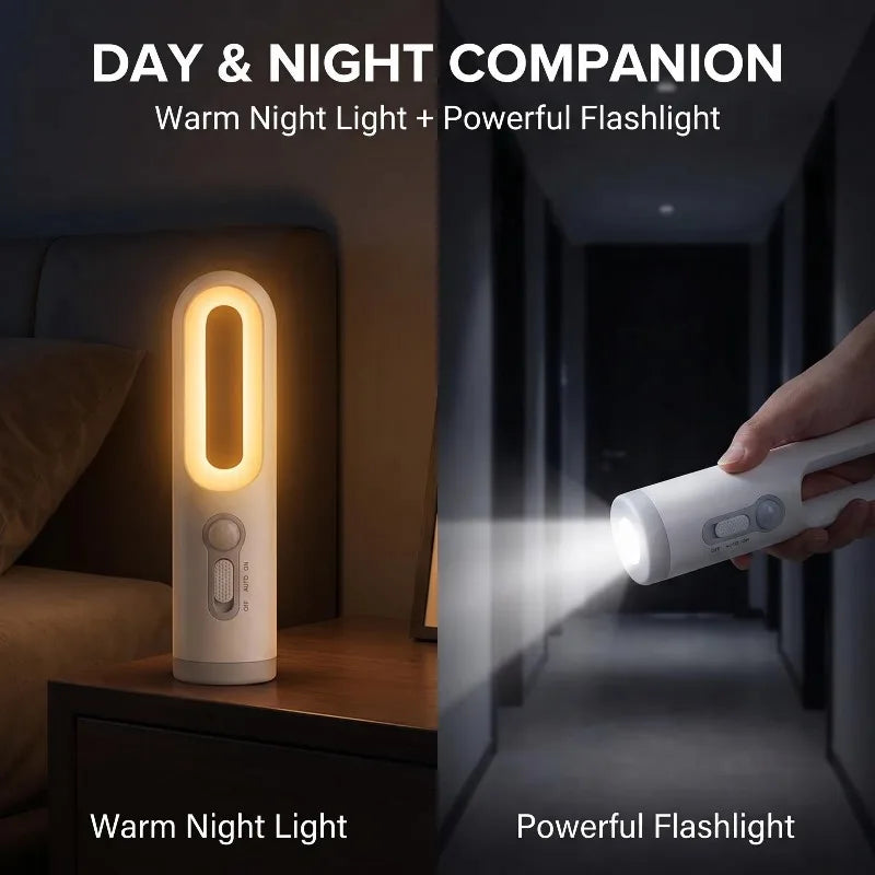 veilleuse led rechargeable blanc moderne compact détecteur mouvement urgence chambre salle bain couloir lactation