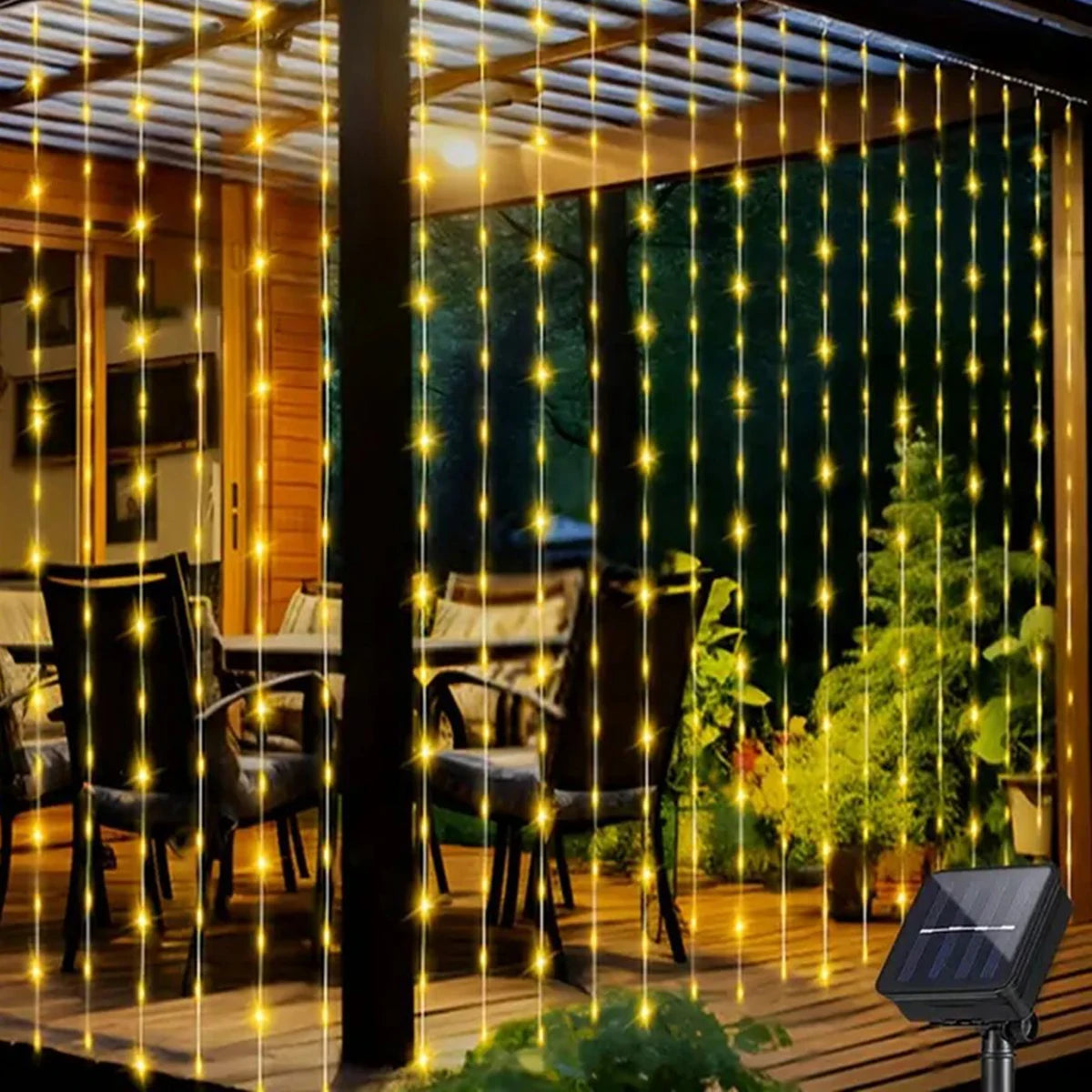 rideau lumineux solaire led blanc multicolore moderne modes