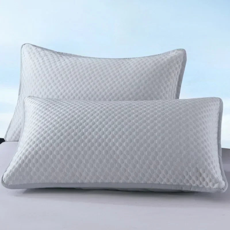 coussin moderne bleu clair gris texture géométrique coton polyester rafraîchissant respirant confort maternité