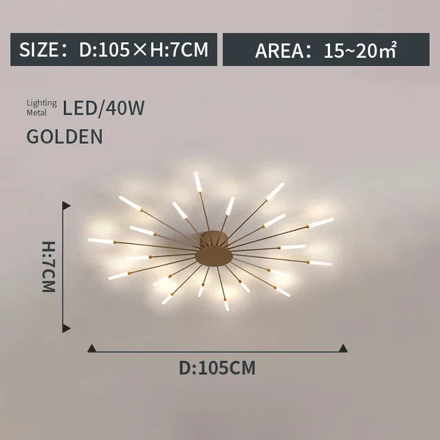 plafonnier moderne or noir lumineux éclairage quotidien acier certifié ccc 249 2000 lumens