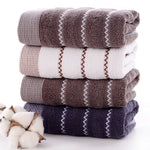 serviettes bain coton rayées gris marron classiques grandes tailles absorbantes maison