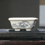 bacs plantes chinois paysage peint blanc opaque décoration intérieure pots fleurs