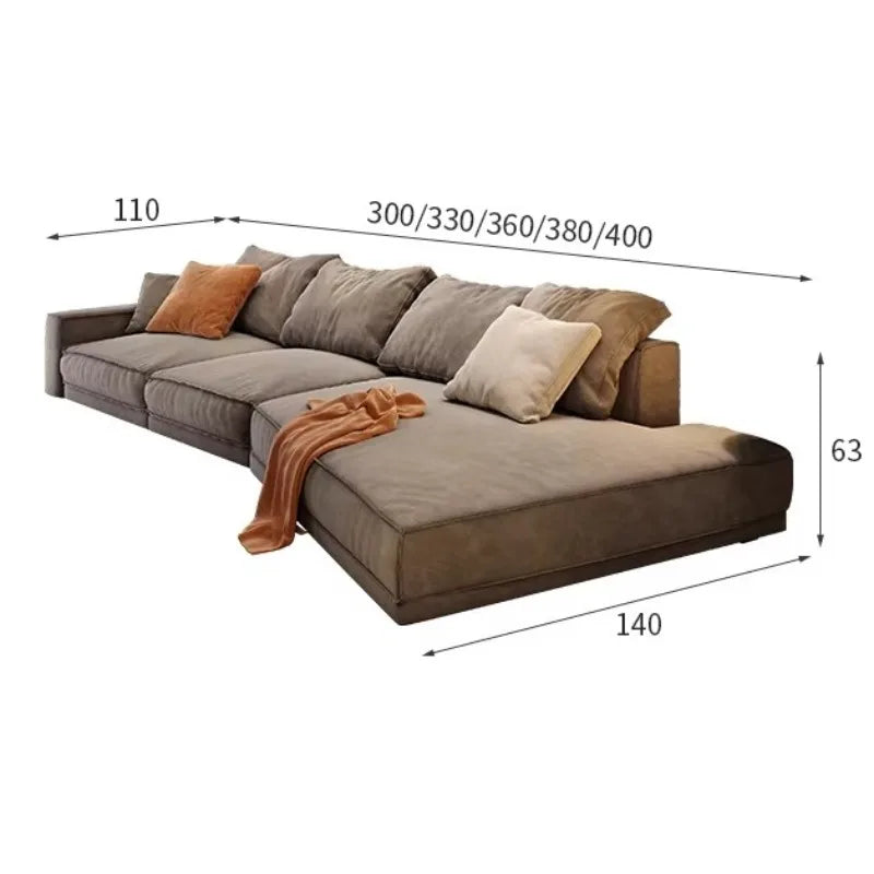 canapé d'angle moderne gris velours coussins 300 400 cm