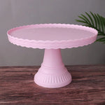présentoir gâteaux plastique blanc rose bleu bordures ondulées moderne festif anniversaire mariageDecorationTableFestive