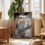 affiche michael jackson moderne graphique encadrée décoration murale noire blanche or floral géométrique