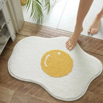 tapis sol doux omelette blanc jaune moderne antidérapant polyeste confortable maison