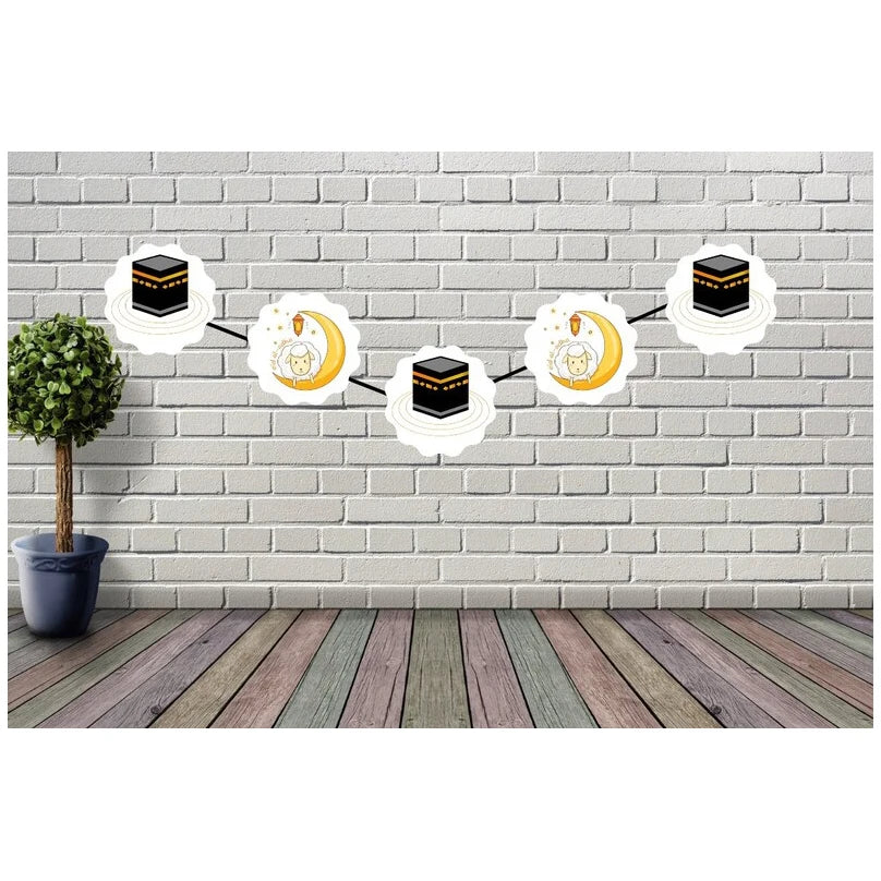 guirlande mouton motif kaaba lune décoration enfantine festivités anniversaire mariage İslam festive
