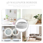 ruban decoratif adhesif fleurs feuilles classique blanc decoration murale stickers fleuris skirting border trims