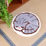 tapis rond orange chaton doux cartoon antidérapant sans bpa sans pvc peluche 50cm maison