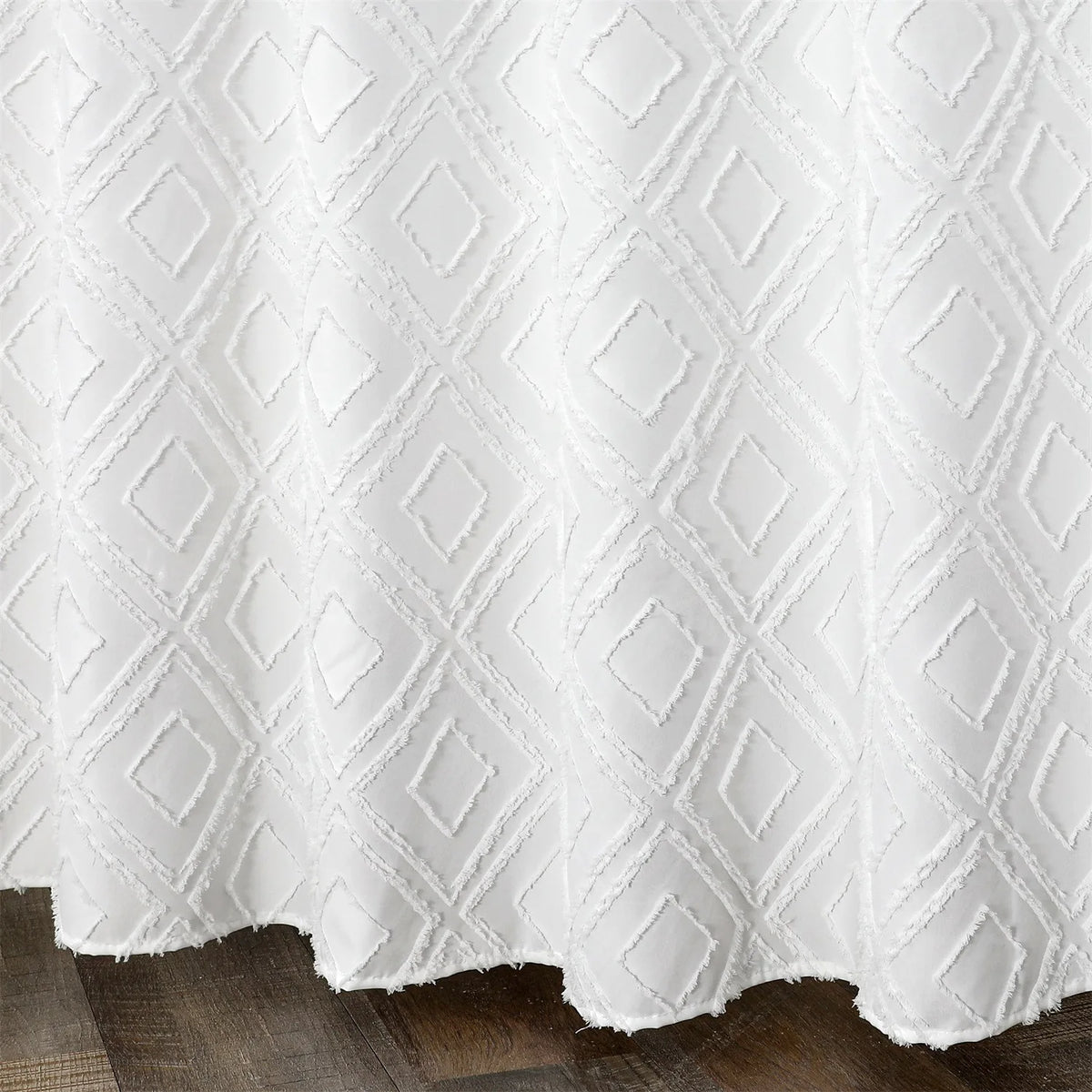 rideau douche polyester géométrique moderne diamants losanges blanc opaques