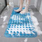 tapis bain moderne bleu translucide bulles massage adhésif antidérapant efficace