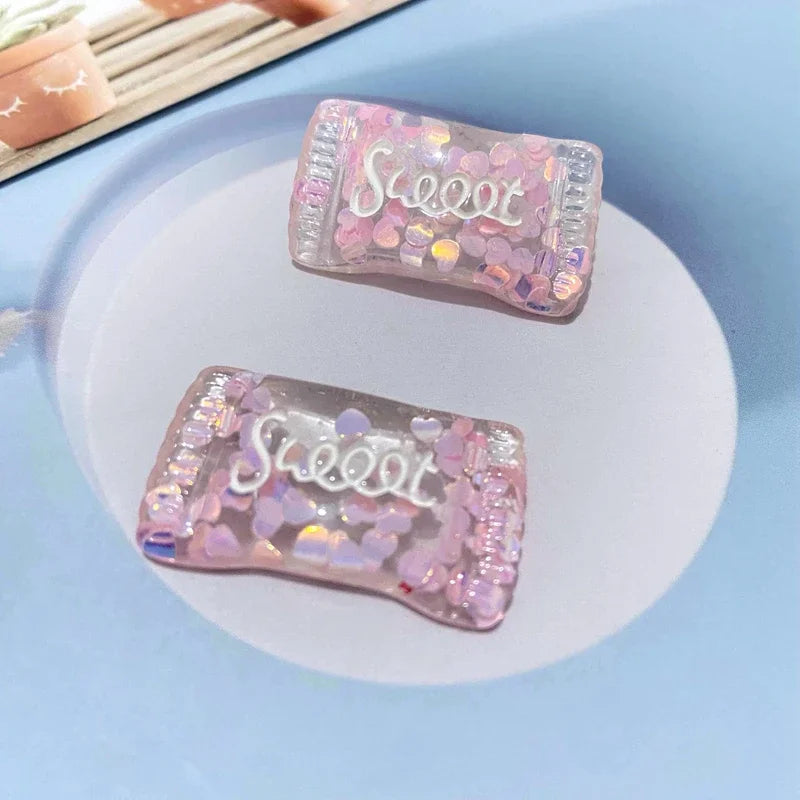 magnets réfrigérateur transparents coeurs étoiles sweet résine boîte bonbons décorative enfantine party stickers