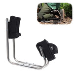 appui genou pratique robuste tissu noir métal lisse ceintures ajustables jardin travaux agricole