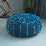 pouf rond décoratif polyester coton couleur vert blanc bleu marine rose orange moderne ethnique