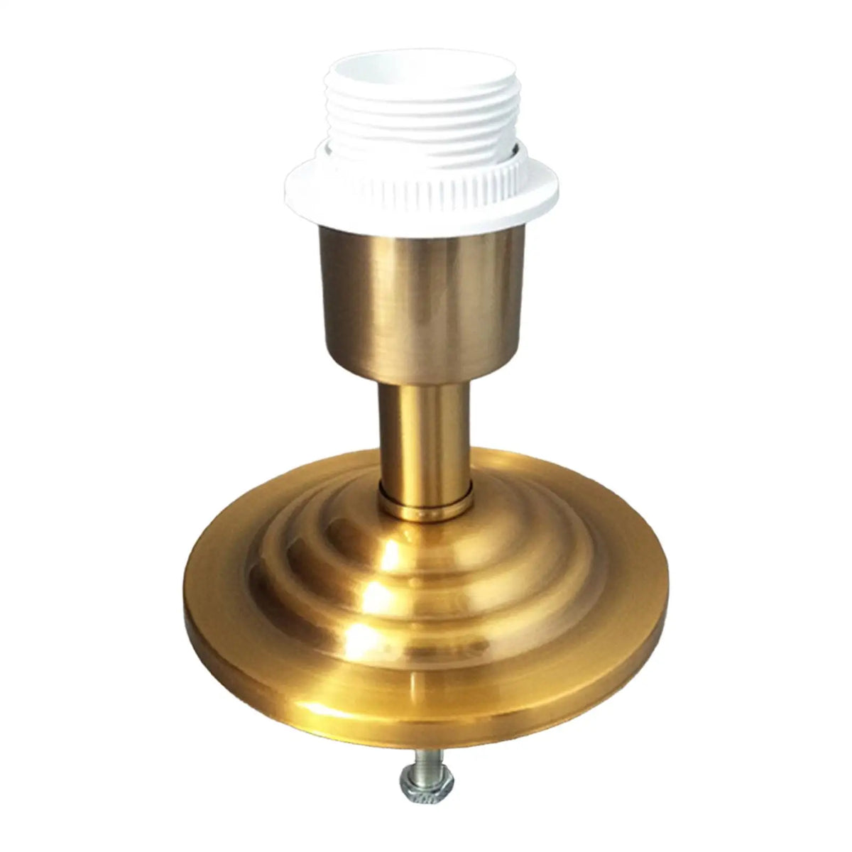 base lampe table blanc doré finition brillante classique vis fixation métal e27