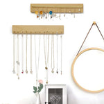 présentoir bijoux bois marron moderne colliers boucles d'oreilles rangement mural portable commercial domestique minimaliste