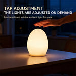 lampe nuit ovale rechargeable blanc moderne minuterie tactile led indicator