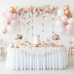 guirlande coeurs blanc rose pailleté mariage fiançailles décoration saint valentin festive papier