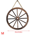 roues chariot bois vieilli décorations murales rustiques suspension cordes jute vintage champêtre