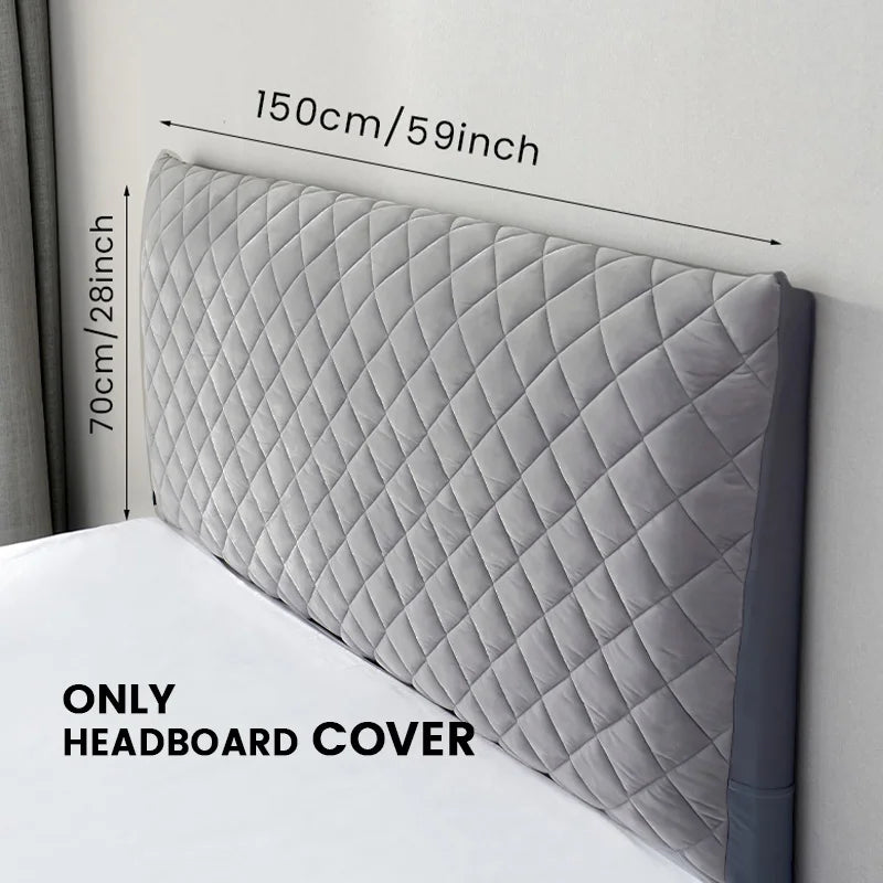 housse tête lit grise quiltée épaisse douce protection textile moderne chambre confort