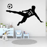 Autocollant mural football personnalisé avec numéro