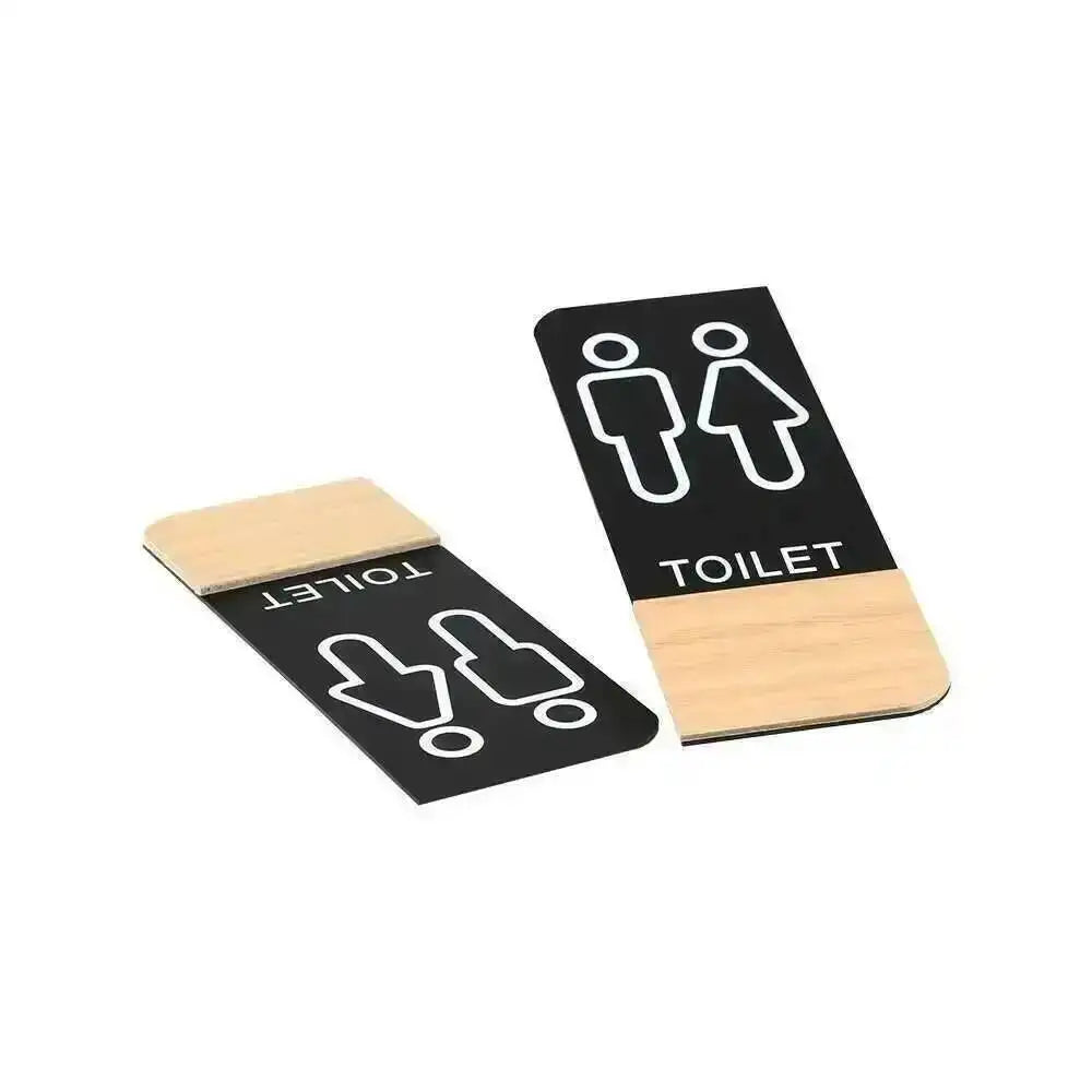 panneau toilettes homme femme adhésif acrylique noir blanc boisclair minimaliste symboles textes