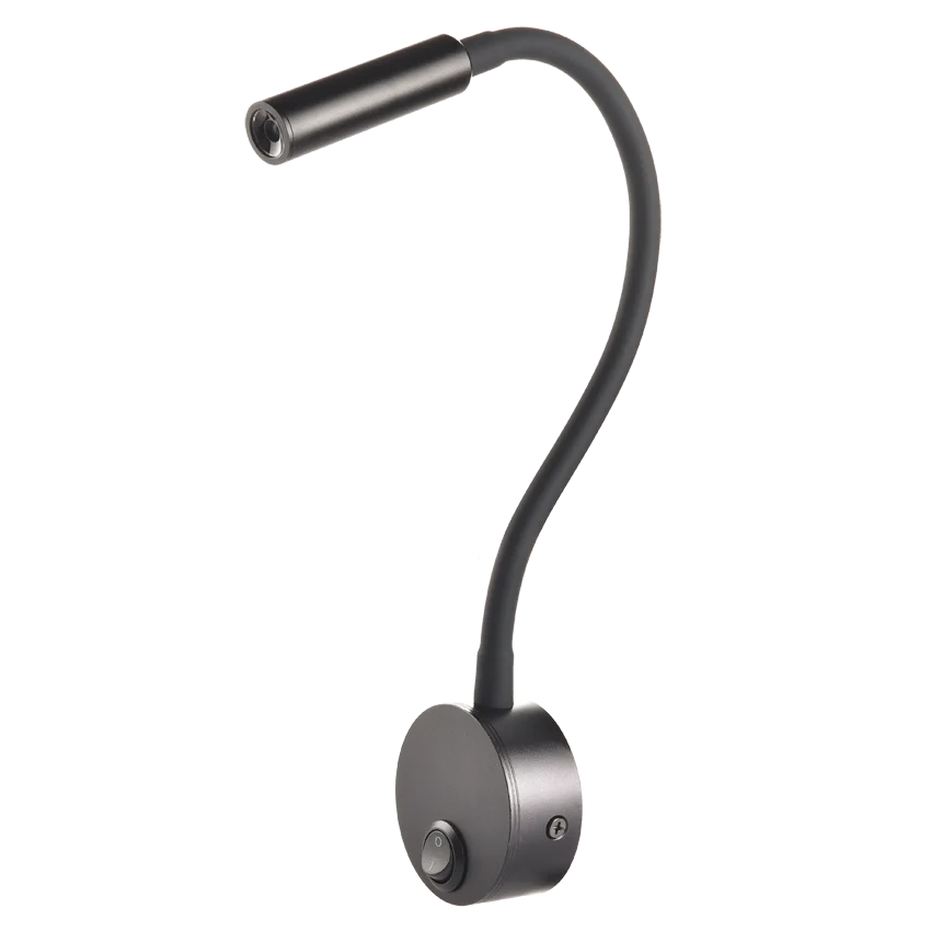 lampe murale led noire ronde moderne minimaliste interrupteur câble électrique