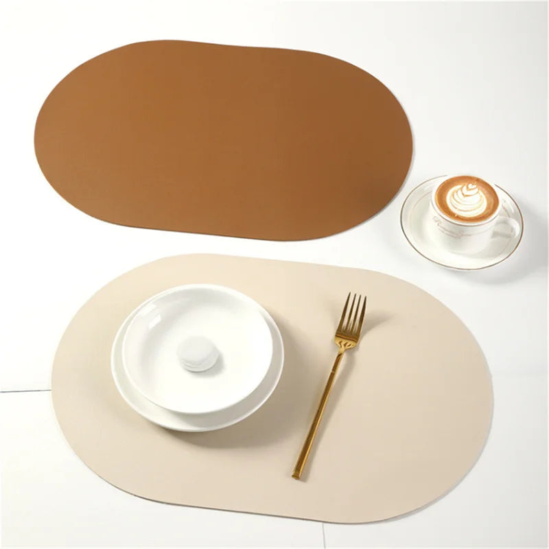 tapis table ovale moderne marron vert clair gris bleu clair uni respectueux environnement 30x45cm
