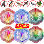 spirales decoratives anti oiseaux multicolore moderne artistique fil suspension jardin decoextérieur reflet