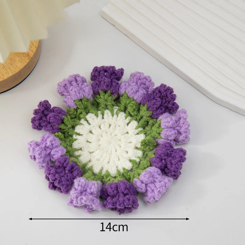 placemat motif floral roses blanches rouges vert artisanal table décoration