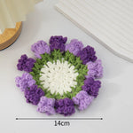 placemat motif floral roses blanches rouges vert artisanal table décoration