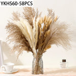 décoration maison bouquets pampas séchés naturels fibres fines rustiques beige marron blanc 40cm anniversaire