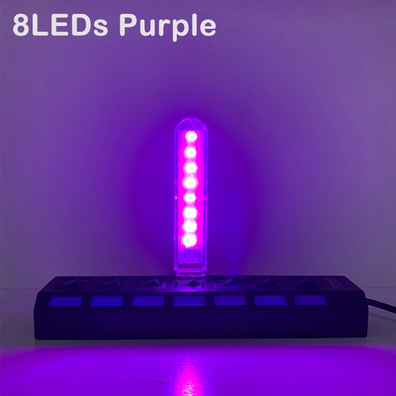 lampe led 8leds rouge jaune vert bleu blanc chaud blanc froid moderne câble usb