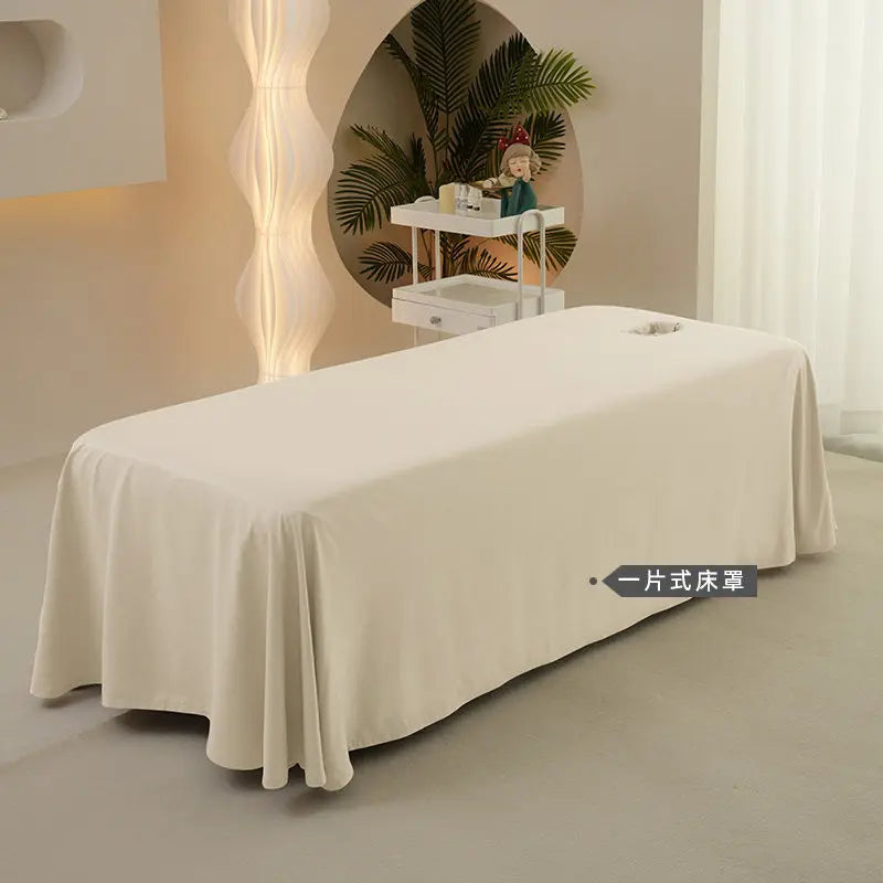 housse matelas massage uni polyester coton lit tout saisons beige moderne salon beauté