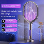 raquette anti moustiques lampe anti insectes rechargeable extensible moderne violet argenté led