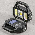 lampe poche rechargeable solaire modes éclairage poignée multifonctionnelle moderne noire led abs