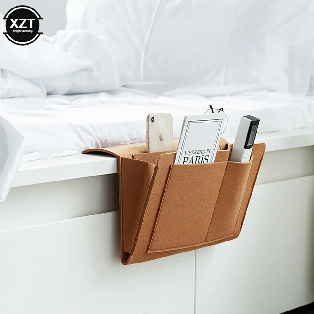 sac rangement mural gris compartiment adhésif minimaliste stockage réutilisable moderne neutre