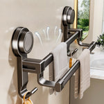 porte serviettes mural gris métallisé ventouse moderne salle bain cuisine douche
