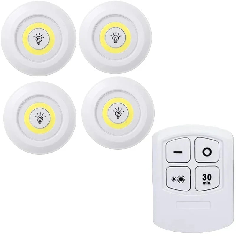 lumière led veilleuse blanc adhésive télécommande moderne batterie intangible leds