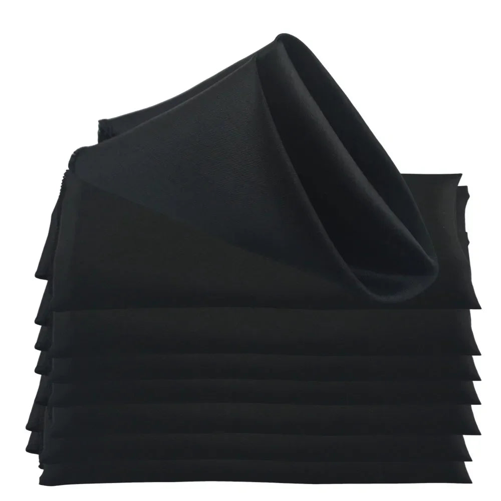 serviettes table satin carrées mariage décoration fête couleur unie classique
