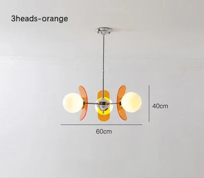lampe suspendue moderne blanc orange marron plaques translucides métal chromé scandinave pince lampe