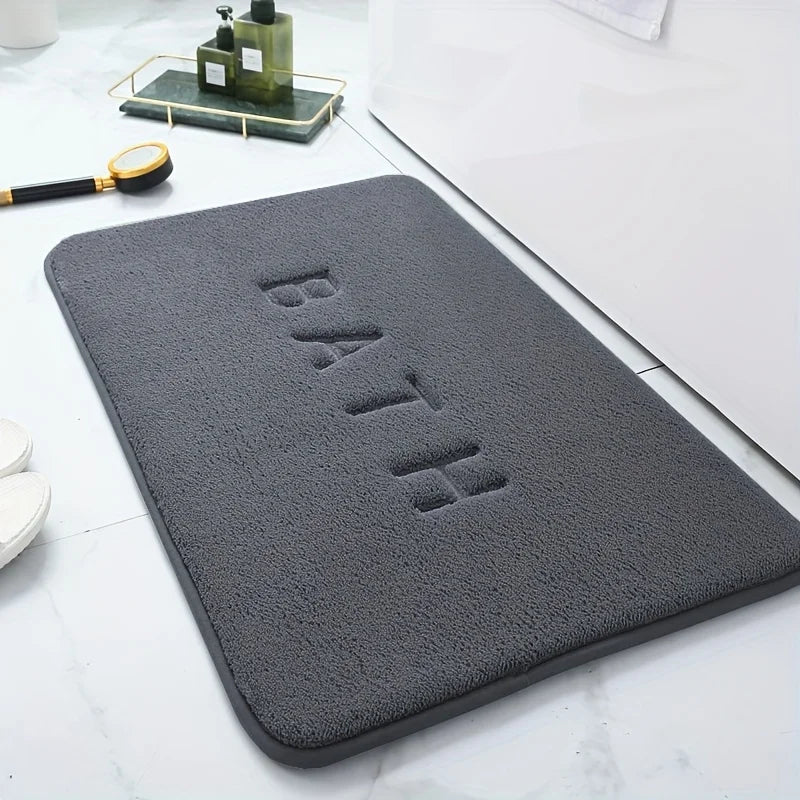 tapis bain gris foncé moderne texture douce absorbant confortable 60x40cm 80x50cm