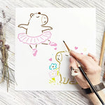stencils réutilisables animaux mignons coeurs dessin animé sac dos tasse carte postale