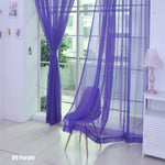 rideaux transparents modernes couleur violet blanc fenetre voilage decoratif textiles maison